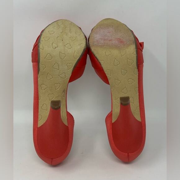 MICHELANGELO MARIBELLE- Peach Satin Bow Heels - Picture 10 of 10